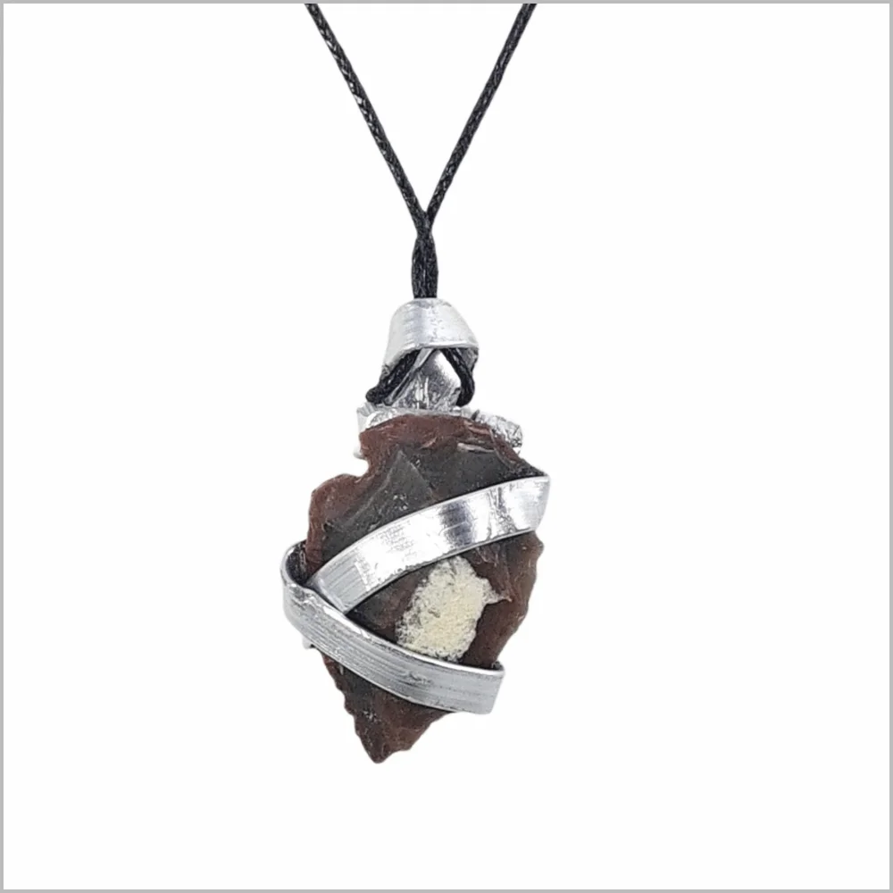 Double Sided Arrowhead Pendant Necklace with Adjustable Black Cord. NWOT